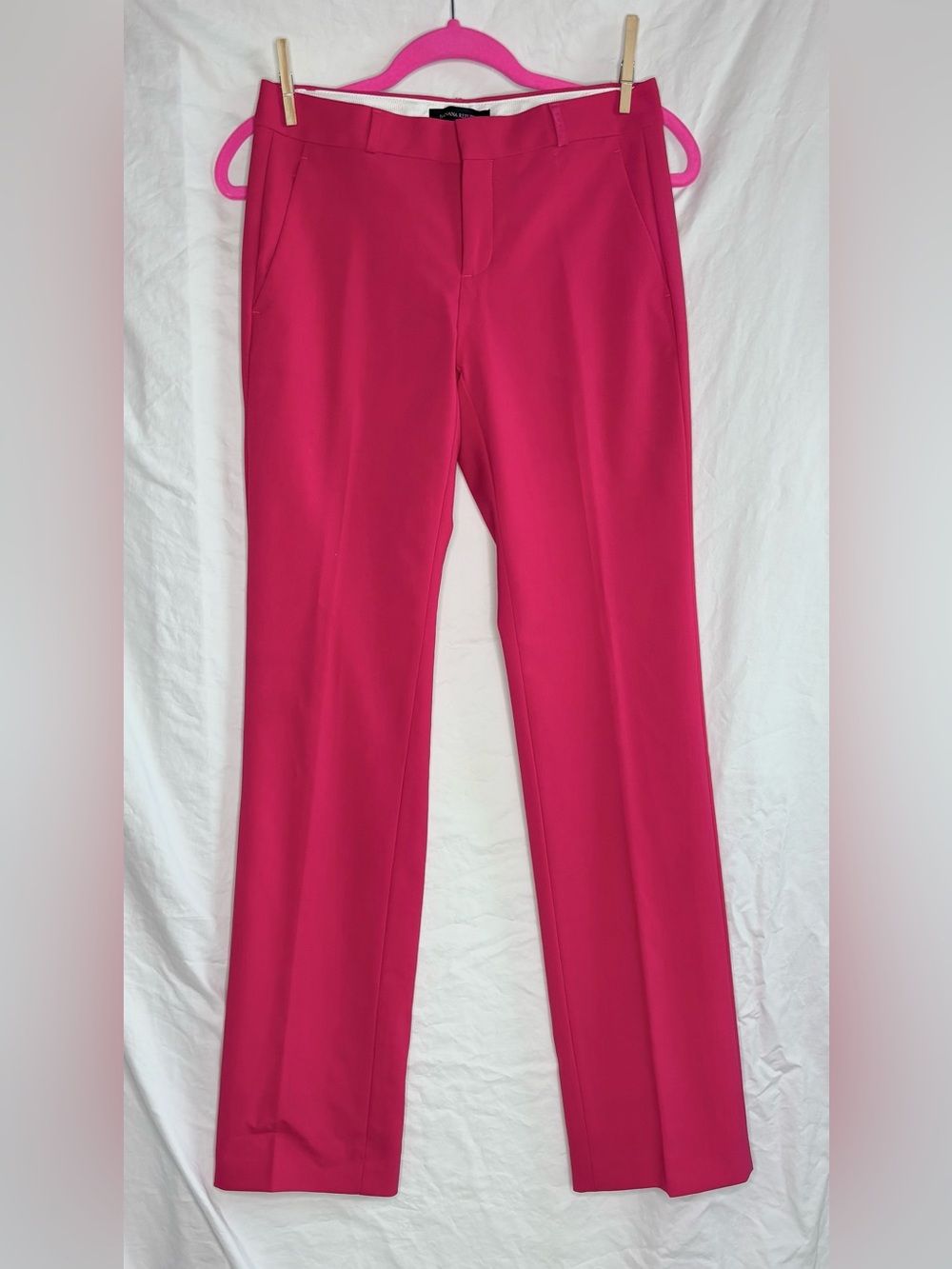 NWOT Banana Republic Logan Lined Straight-Leg Hot Pink Trousers size 0